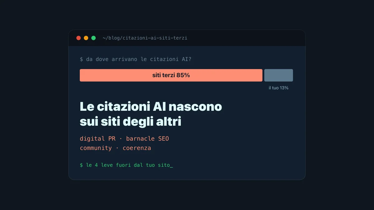 Citazioni AI da siti terzi: barnacle SEO e le altre leve