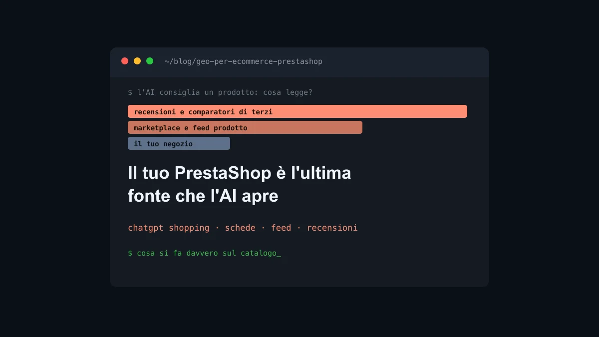 GEO per e-commerce PrestaShop: cosa cita l'AI