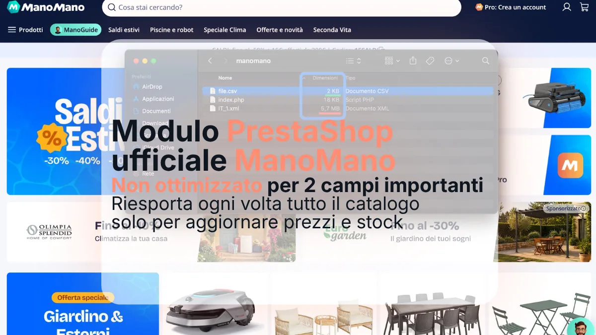 PrestaShop ManoMano: integrazione feed che funziona