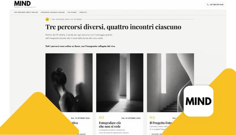 Landing corsi + campagna Meta - MIND progetti fotografici